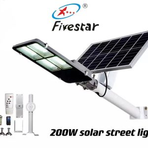 FS 200W Solar Street Light  LED With A Remote Control And Solar Panel Included Fivestar XJD-200