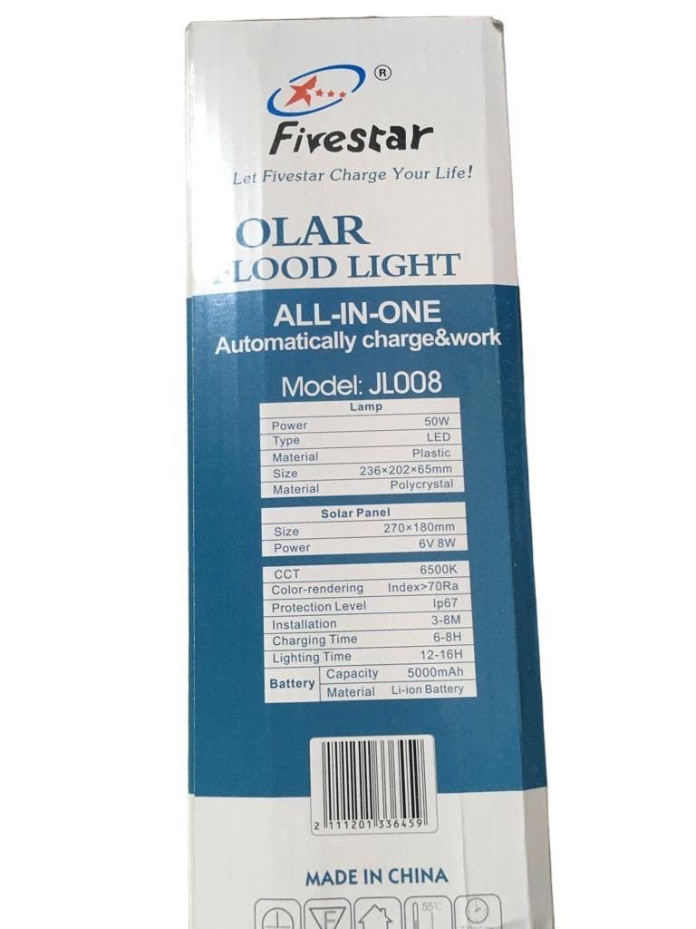 FS 50W Solar Flood Light With Rain Proof And A Remote Control IP67 JL008 - Image 2
