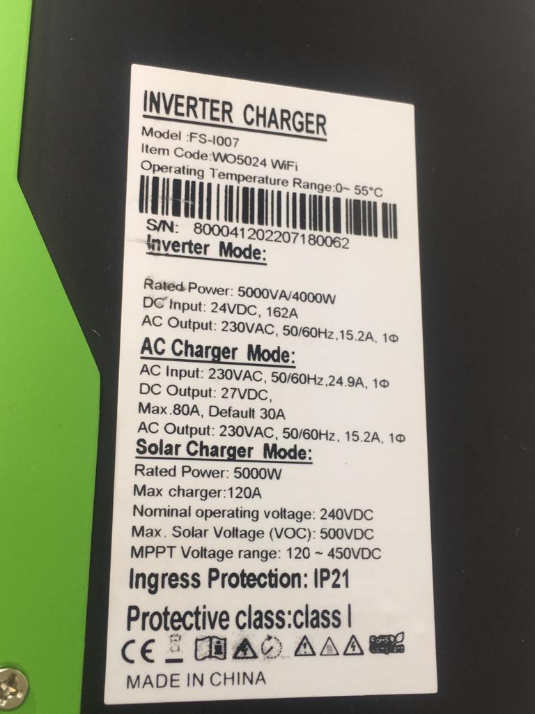 Fivestar 5KVA 4000W 24V MPPT WO Pure Sine Wave Hybrid Solar Inverter - Image 4