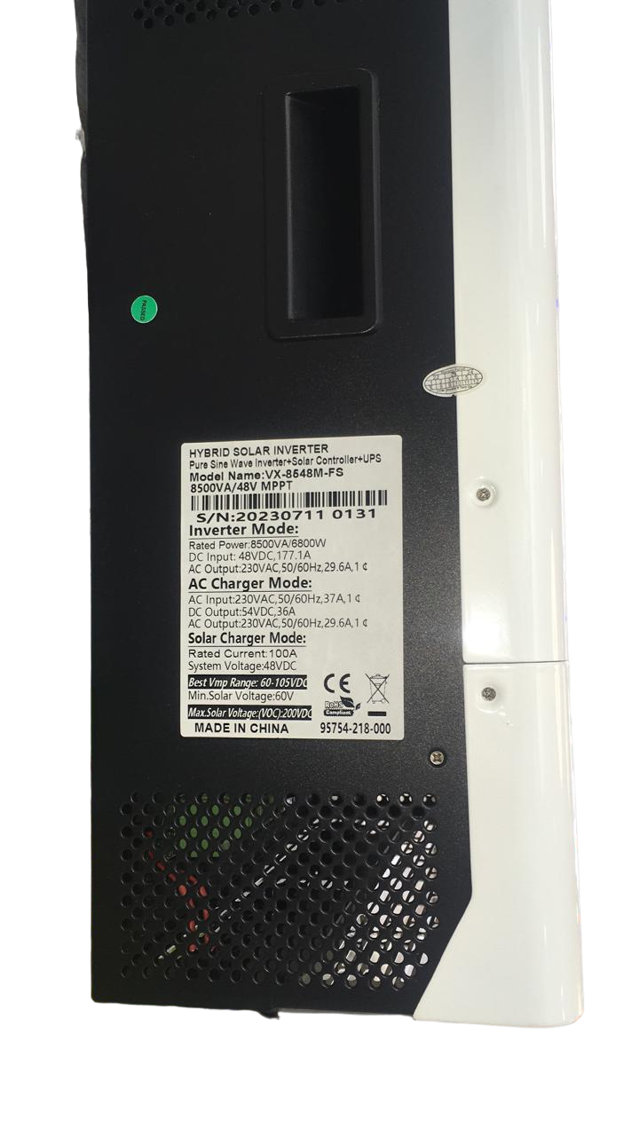 Fivestar 8.5KVA 6800W 48V MPPT VX Pure Sine wave Hybrid Solar Inverter - Image 3