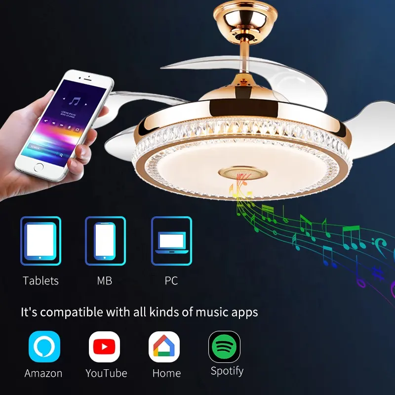 Fivestar FL-065 Ceiling Decorative Fancy Ceiling Fan Light with Remote Control 6 Wind Speed - Image 3