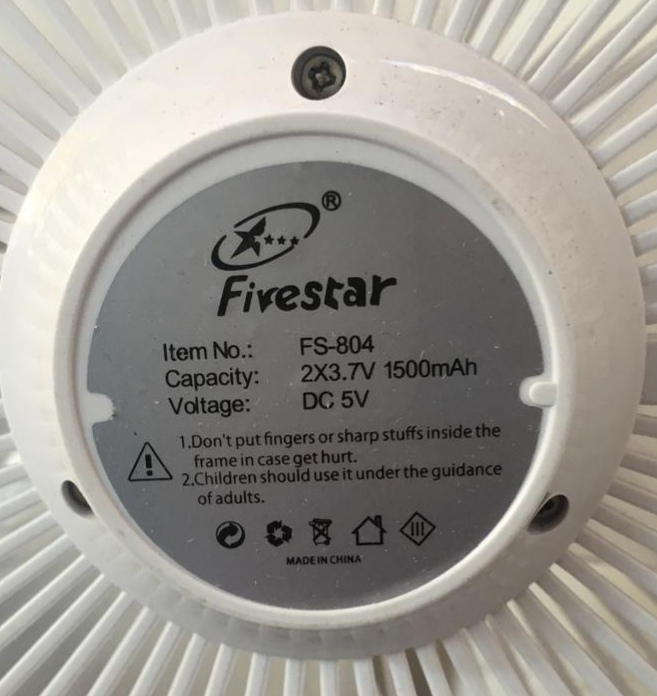 Fivestar -804 8-Inch Diameter Adjustable /Portable Fan Speed Cooling Fan - Image 2