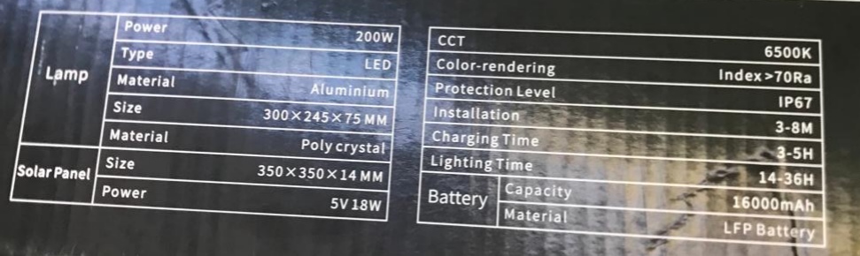 FS 200W Solar Flood Light With Remote Control IP67 Protection level GT102 - Image 3