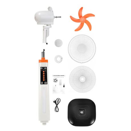 Fivestar -818 16-Inch Rechargeable Stand Fan Light With A Five Level Switch And A USB Mobile Charger Solar Panel Excluded - Image 2