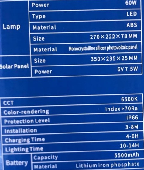 FS 60W Solar Flood Light With Intelligent Remote Control IP66 JL011 - Image 3