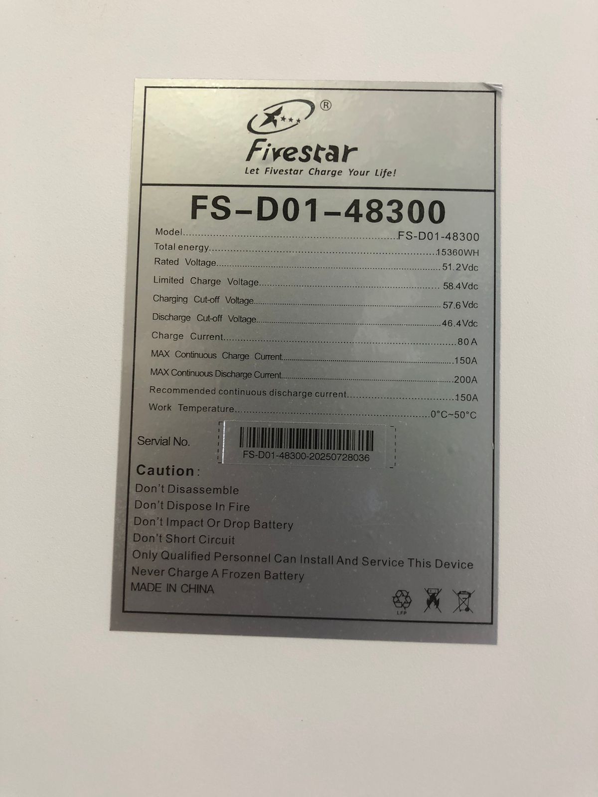 FS-D01-48300 15Kwh 51.2V 300Ah High Quality Lithium Battery - Image 4