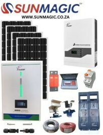Fivestar 3.5kva Pure Sine Wave Load Shedding Combo 1x 5.12Kwh Battery and 4 x 450w mono solar panels