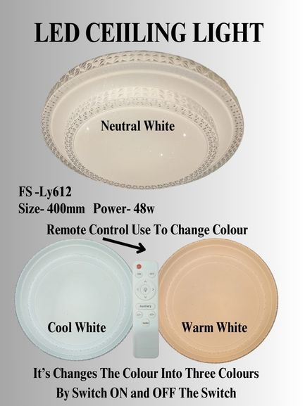Fivestar LY612 48w 400mm LED Ceiling light With Remote Control - Image 5