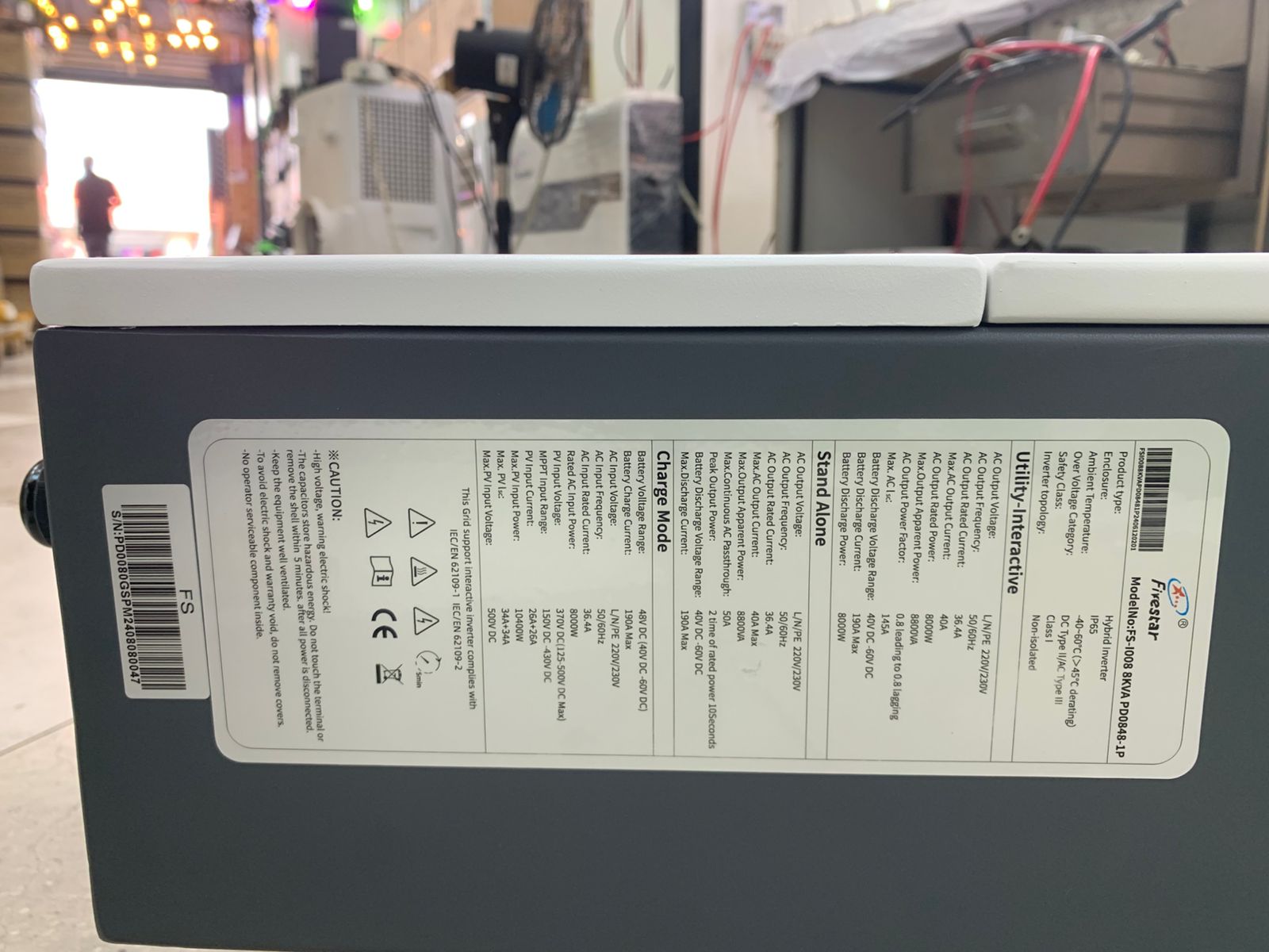 Fivestar- PD0848-1P 8Kw 48V Single Phase Powerful Hybrid Inverter - Image 2