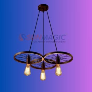 Fivestar- CD97 Vintage Three Spoked Wheel Pendant Light