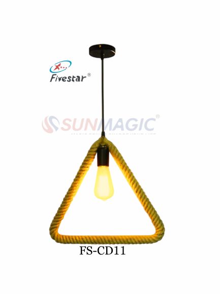 Fivestar- CD11 Triangle Vintage Rope Pendant Light