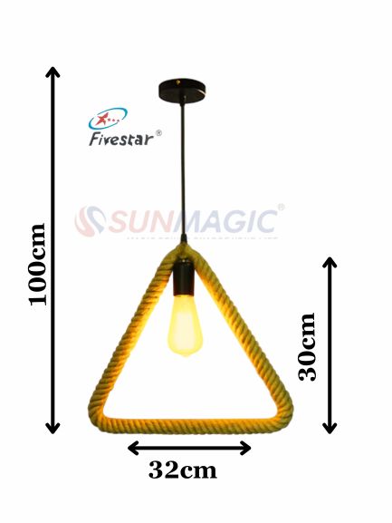 Fivestar- CD11 Triangle Vintage Rope Pendant Light - Image 2