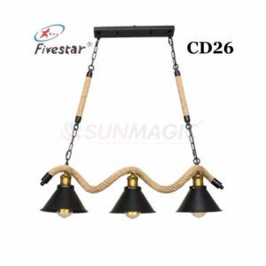 FS-DC26 Three Holder Hemp Rope Pendant Light