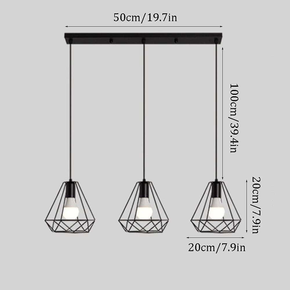 Fivestar- CD71 Black Triangle Metal Pendant Light With 3bulb(E27) - Image 3
