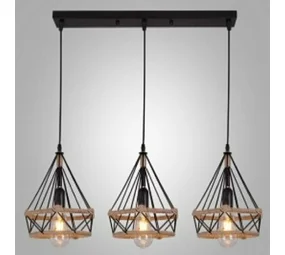 Fivestar- CD74 Three Hanging Vintage Rope Pendant Light
