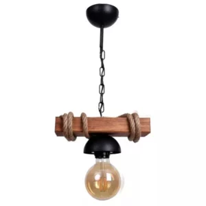Fivestar- CD87 Single Head Rope Wooden Pendant Light