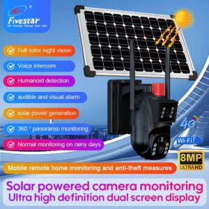 FS-SCM002- WiFi 12MP Ultra HD Double Screen 10x Zoom Solar Camera IP65 WaterProof