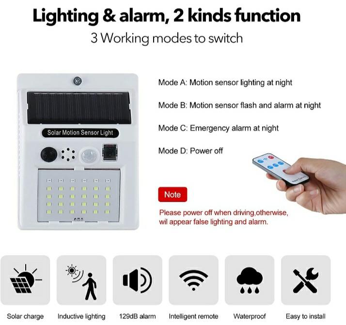 FS-SH-666 Solar Induction Security Alarm Wall Light With Remote Control - Image 7