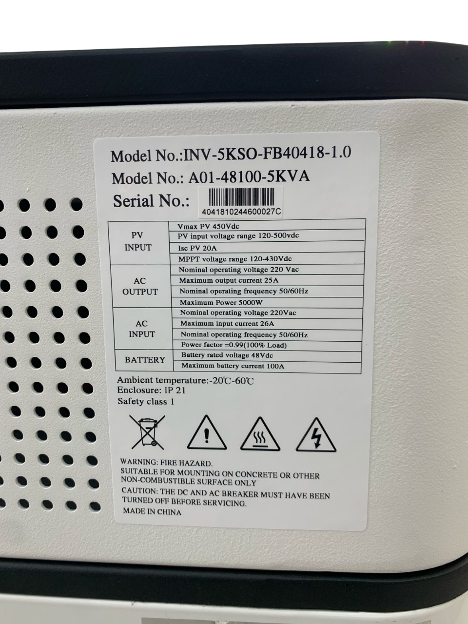 Fivestar- A01-5000W 48V MPPT Powerful Plug and Play with 5.12Kw 51.2Kva 100Ah For The Office - Image 3