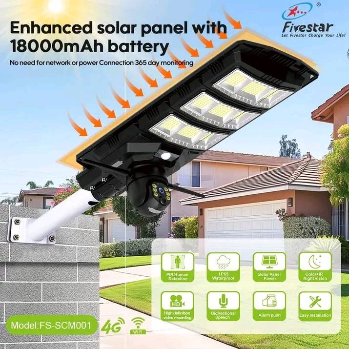 FS-SCM001- WiFi Solar Camera with 450w Solar Flood Light IP65(water proof) - Image 2