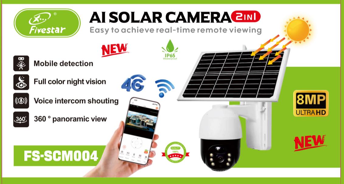 FS-SCM004 WiFi Solar Camera 8MP Ultra HD IP65 WaterProof - Image 5