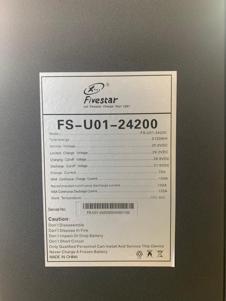 FS-U01-24200 25.6v 200Ah 5.12kw High Quality Lithium ion Battery - Image 2